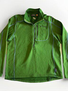 Cloudveil Pullover Mens Large Green Half Zipper Polartec Stretch Outdoor Hiking
